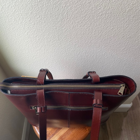 Patricia Nash Tote Bag NEW Braden Tote Color Block Leather Brown Green - Picture 4 of 12